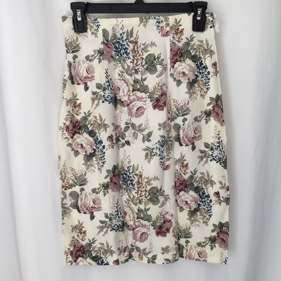 Vintage La Belle 90s 1990s Floral Pencil High Wais - Picture 7 of 8